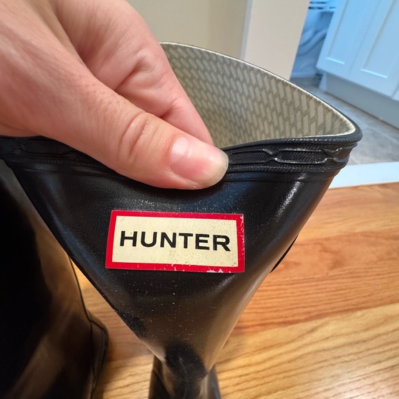 Hunter Glossy Black Rain Boots Tall - Picture 8 of 8